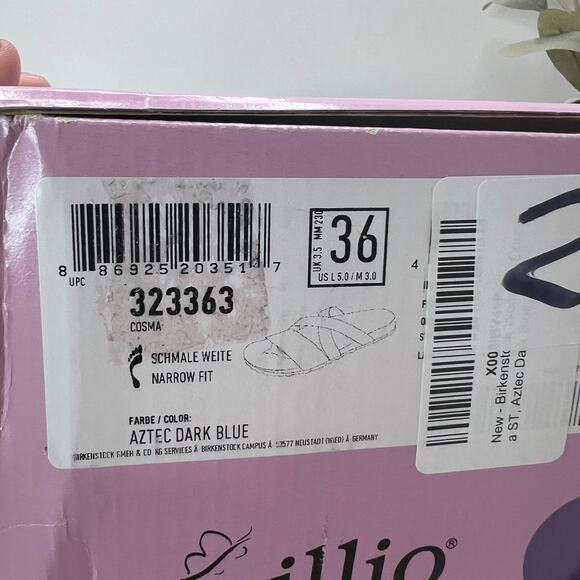 Papillio by Birkenstock Cosma Aztec Dark Blue Sandal 323363 Women 5 NWB Narrow - Picture 10 of 10